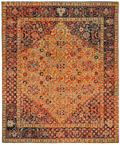 Tapete Serapi Queensbury Smiley Raved Amarelo Laranja-Néon Seda