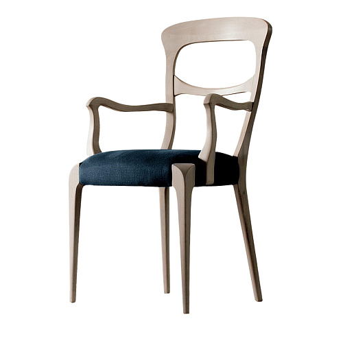 Cadeira Capotavola Cinzenta em Nogueira Maciça com Braços