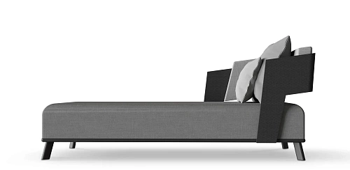 Chaise longue Crown cinzenta