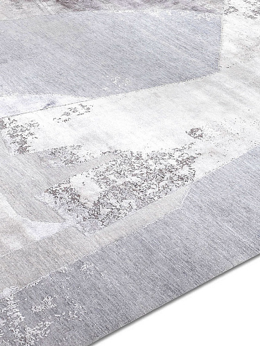 Tapete Snow Prateado Tecido à Mão