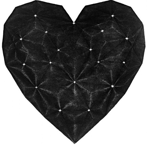 Tapete Heart Diamond Preto 200 x 200 cm