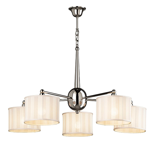 Lustre Contemporâneo com Abajures em Tecido Às Riscas
