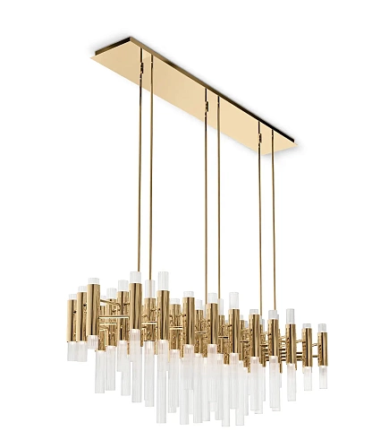 Candeeiro suspenso retangular cascata