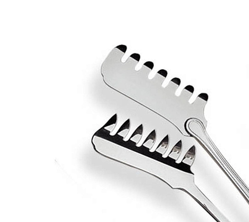 Pinça para esparguete prateada