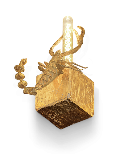 Candeeiro de parede pequeno Geode filigrana Scorpion