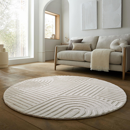 Tapete Redondo Zen Garden Marfim