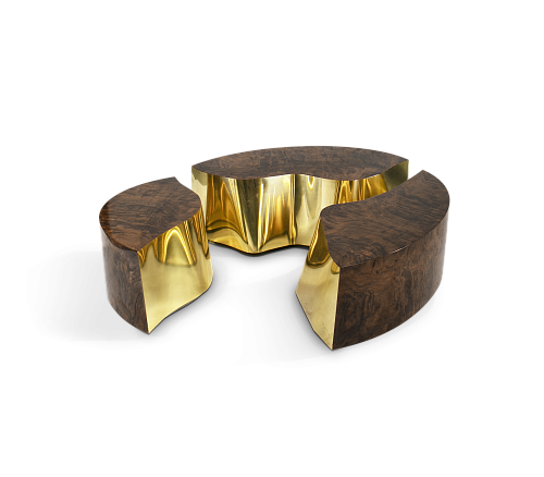 Mesa de Centro Oval Nogueira Fissure