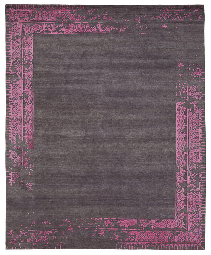 Tapete Ferrara Special Border Cinzento Escuro Rosa