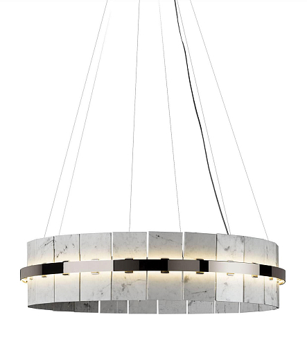Lustre Redondo com Painéis de Mármore Carrara
