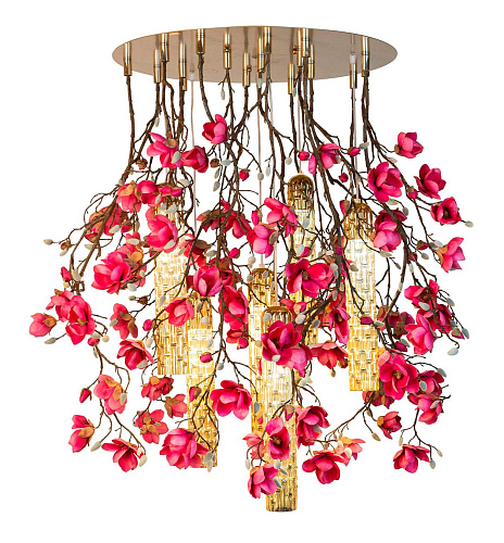 Lustre Magnolia Rosa e Dourado