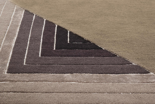 Tapete Feito à Mão Geométrico Lã e Viscose