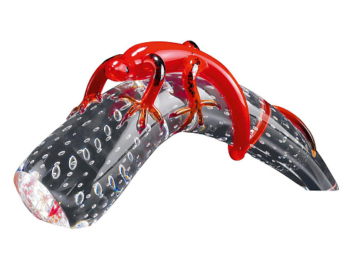 Figura Decorativa Chifre em Vidro com Gecko