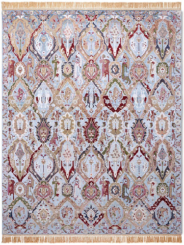 Tapete KavaBagh Azul Feito à Mão Luxury