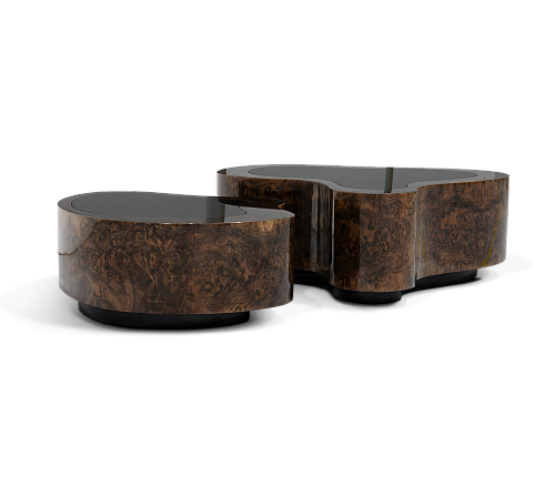 Conjunto de Mesas de Centro Crest Nogueira