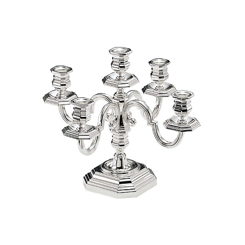 Candelabro octogonal prateado