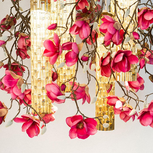 Lustre Quadrado Magnolia Dourado