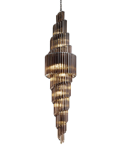 Lustre Brunito Redondo com Vidro Chocolate Fumado