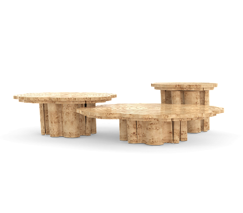 Conjunto 3 Peças Mesa de Centro Choupo Fortuna