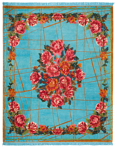 Tapete Sofianka Wrapped Azul-Siberiano Dourado