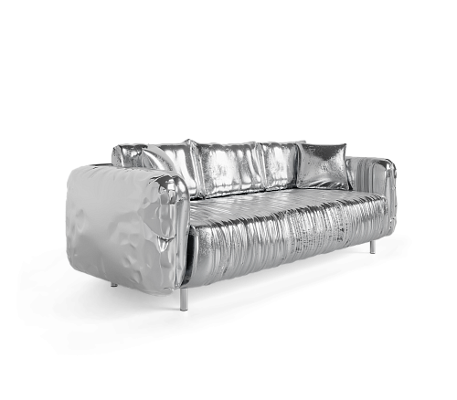 Sofá Luxe Prateado Imperia