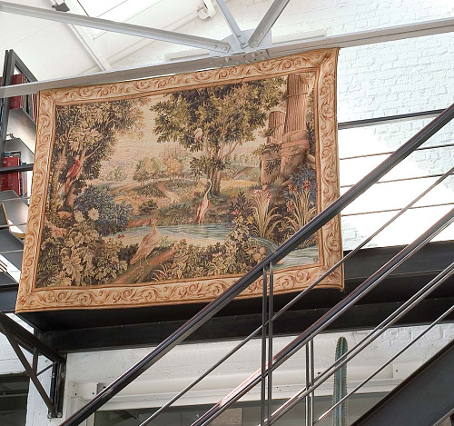 Tapeçaria verdura horizontal com pássaros