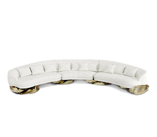 Sofá Curvo Branco Angora