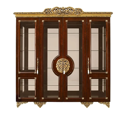 Vitrine Clássica Castanha/Dourada