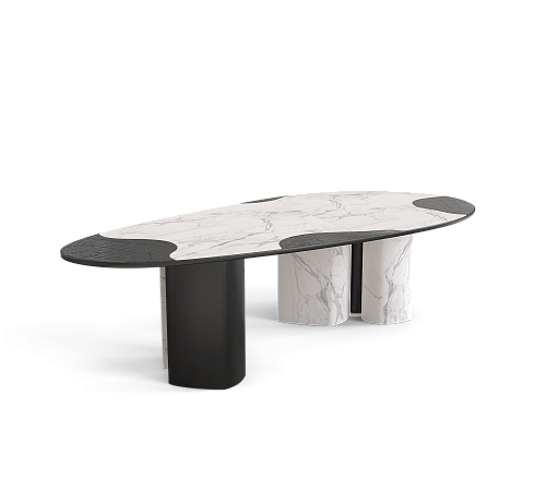 Mesa de Jantar Athena Mármore Carrara e Ônix