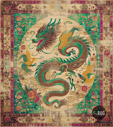 Tapete Samurai Verde Roxo