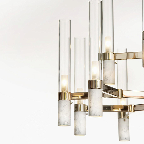 Lustre em Mármore Carrara e Vidro