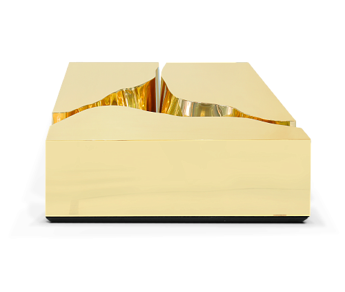 Mesa de Centro Fissure Folha Dourada