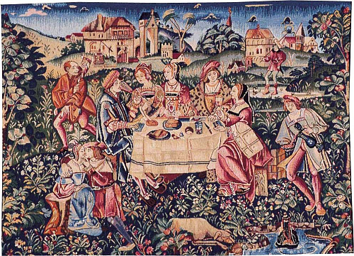 Tapeçaria chá da tarde sem margem