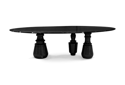 Mesa de Jantar Oval XL Nero Marquina Obsidian