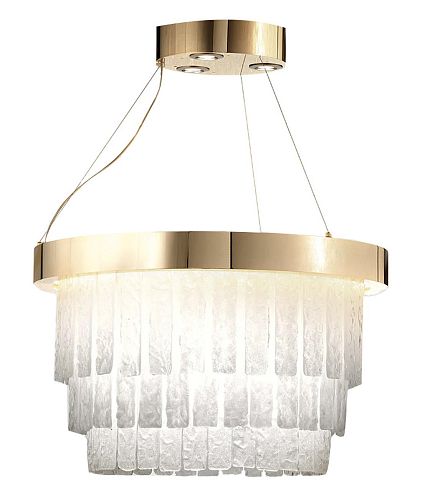 Lustre em Anel em Murano Dourado Polido