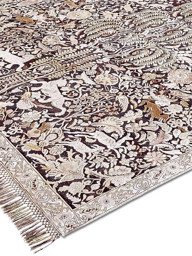 Tapete Dourado / Roxo Feito à Mão Luxury