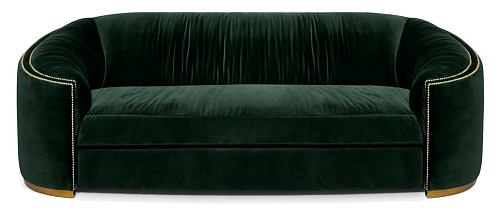 Sofá Curvo Verde Escuro Conforto Premium