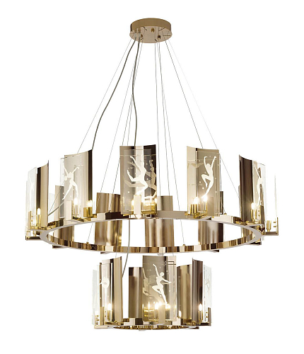 Lustre Grande Redondo em Ouro Suave