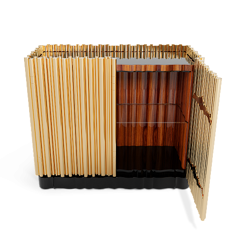 Aparador Harmony 2 portas dourado premium