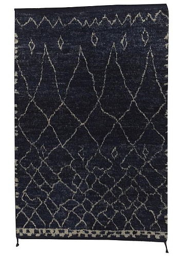 Tapete Berber Preto e Branco Pelo Alto