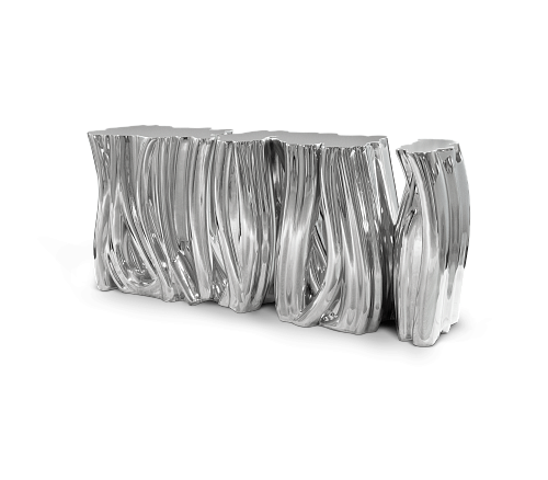 Aparador Monochrome prateado premium