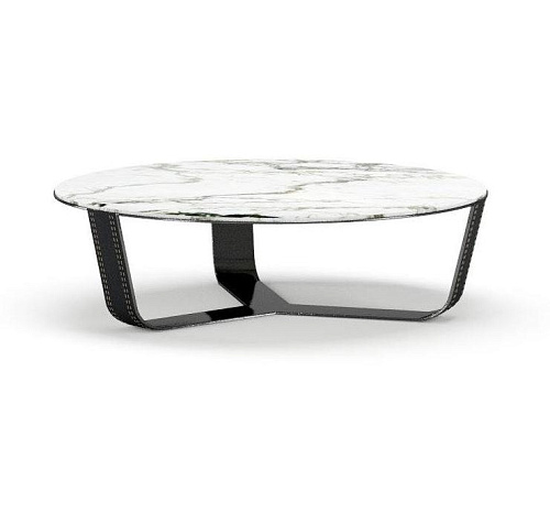 Mesa de Centro Oval Alpha em Mármore