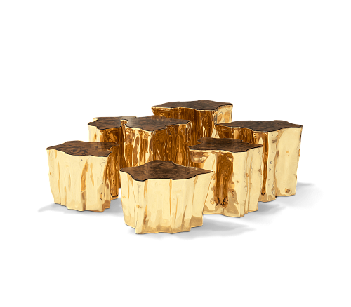 Mesa de Centro Acabamento Nogueira Série Paradise