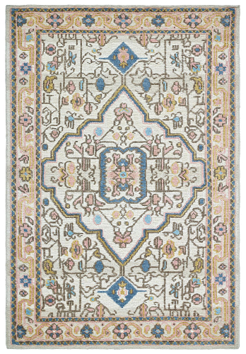 Tapete Medalhão Floral Marfim
