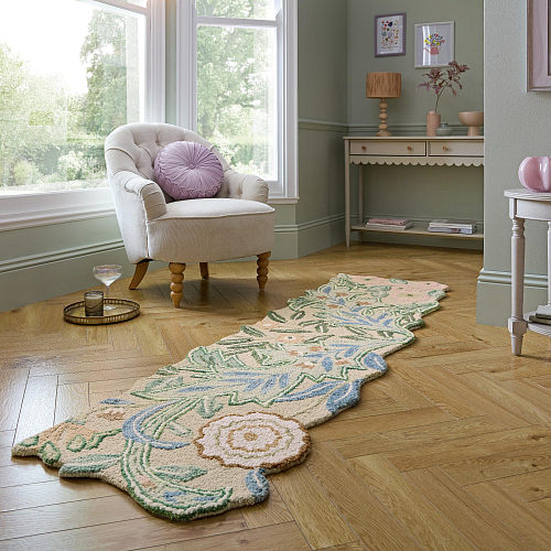 Passadeira Floral de Forma Orgânica Verde