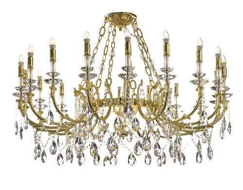 Lustre Clássico de Cristal com Acabamento Dourado