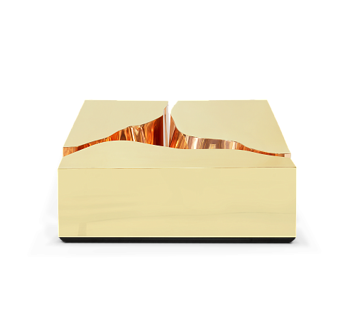 Mesa de Centro Fissure Cobre Dourado