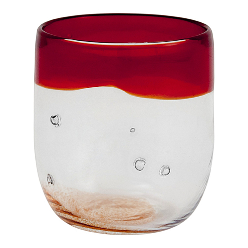 Copo Vermelho com Motivos Prateados