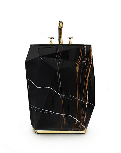 Lavatório de coluna Jewel mármore falso