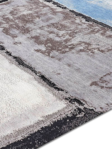 Tapete Light Blue Prateado Tecido à Mão