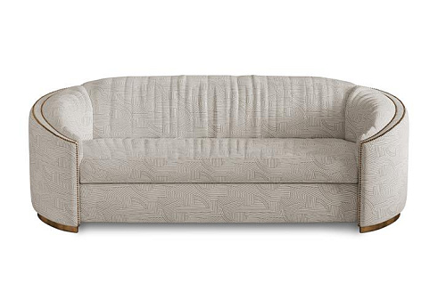 Sofá Curvo Bege Conforto Premium